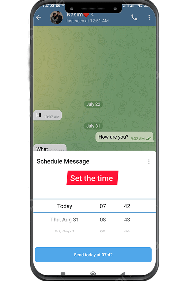 Tap and hold send button