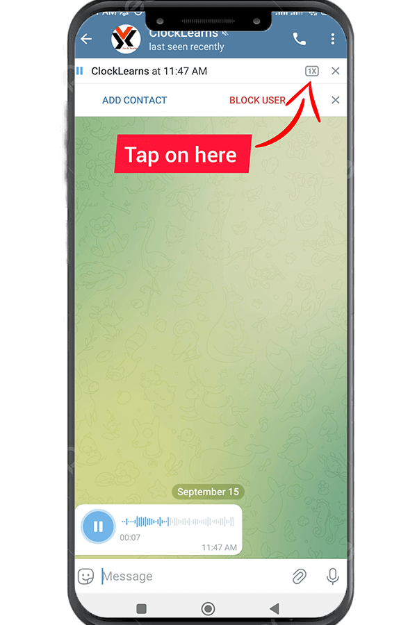 Tap on 1x icon