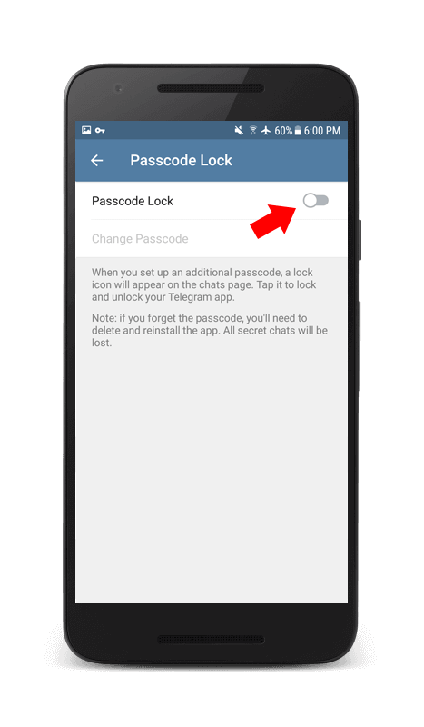Turn on Passcode Lock