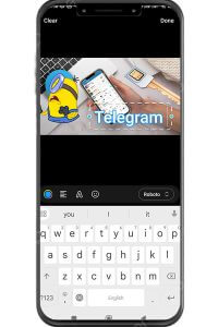 write text in telegram image
